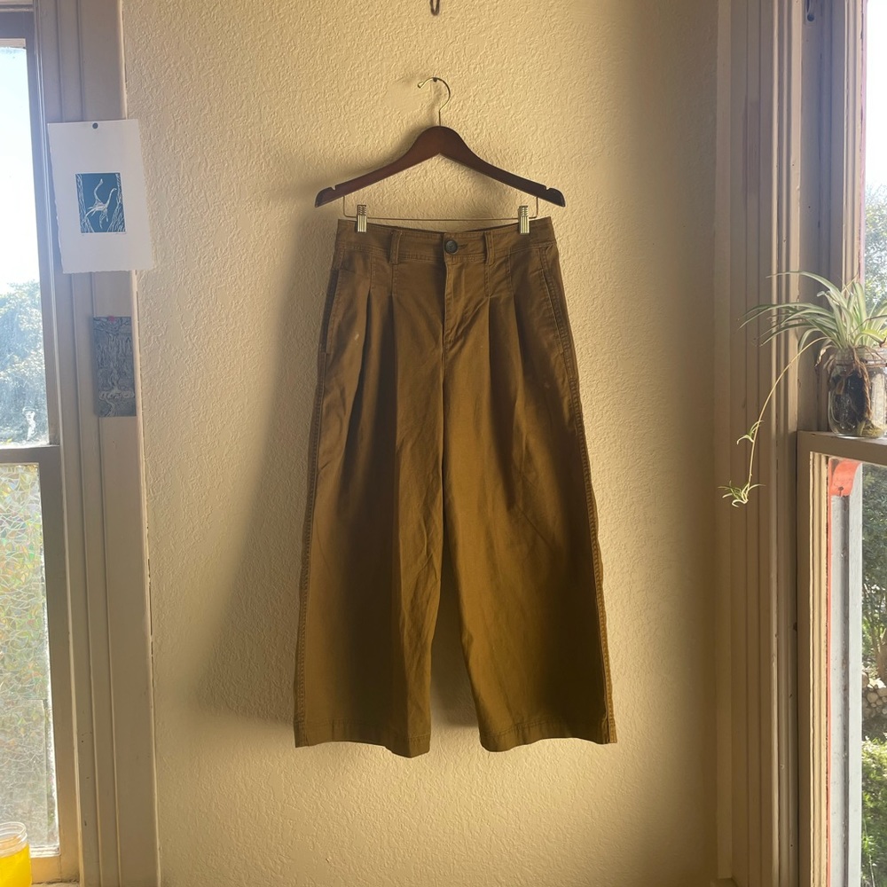 Madewell, wide leg, high rise, green pants